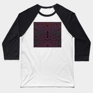 Hexagons pattern black, red and purple Baseball T-Shirt